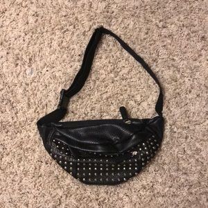 Leather Studded black fanny pack